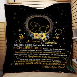 (Ql486) Lhd Family Quilt  To My Granddaughter  Always Remember German Vs  Quilt